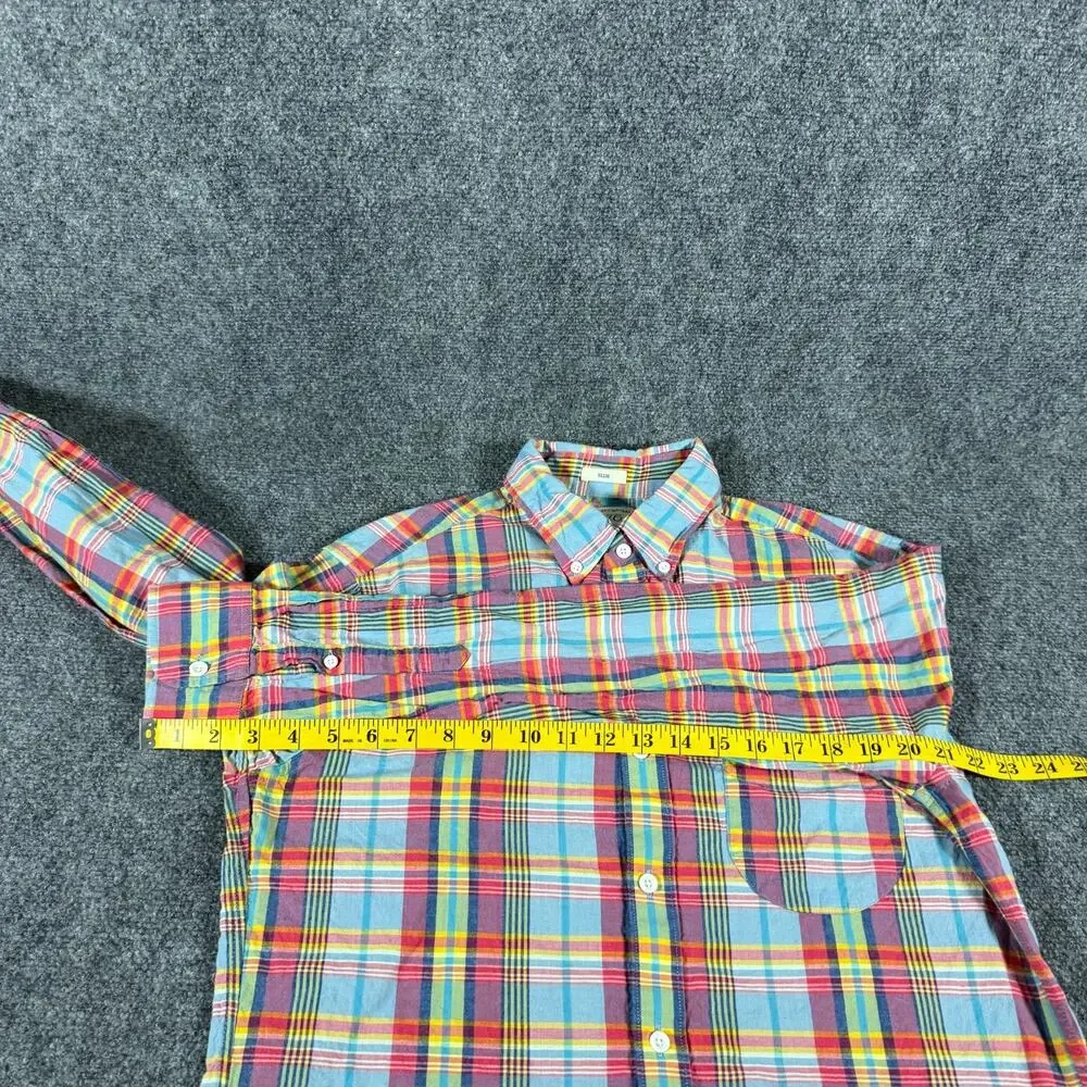 J Crew Indian Madras Shirt Mens M Slim Fit Plaid Button Down Mauritius G4188